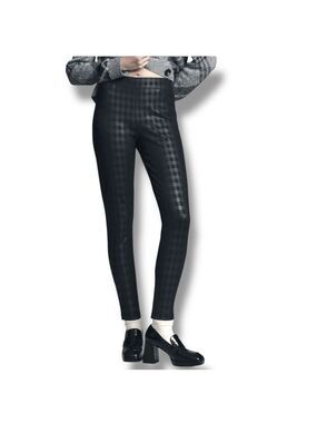 Sanctuary Runway Leggings Black Check Plaid Anthropologie Size Small